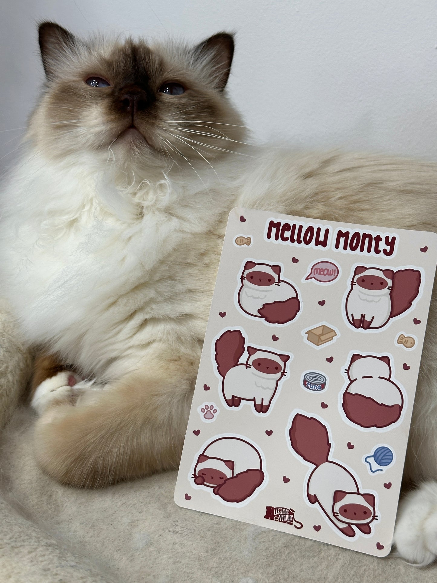 Mellow Monty Cat Vinyl Sticker Sheet