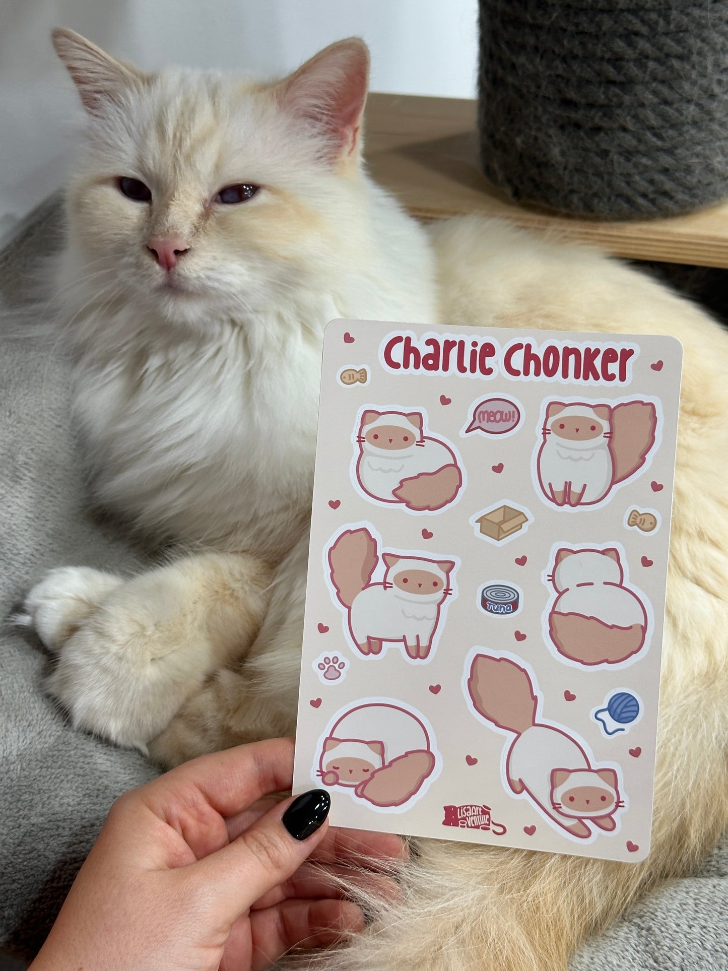 Charlie Chonker Cat Vinyl Sticker Sheet