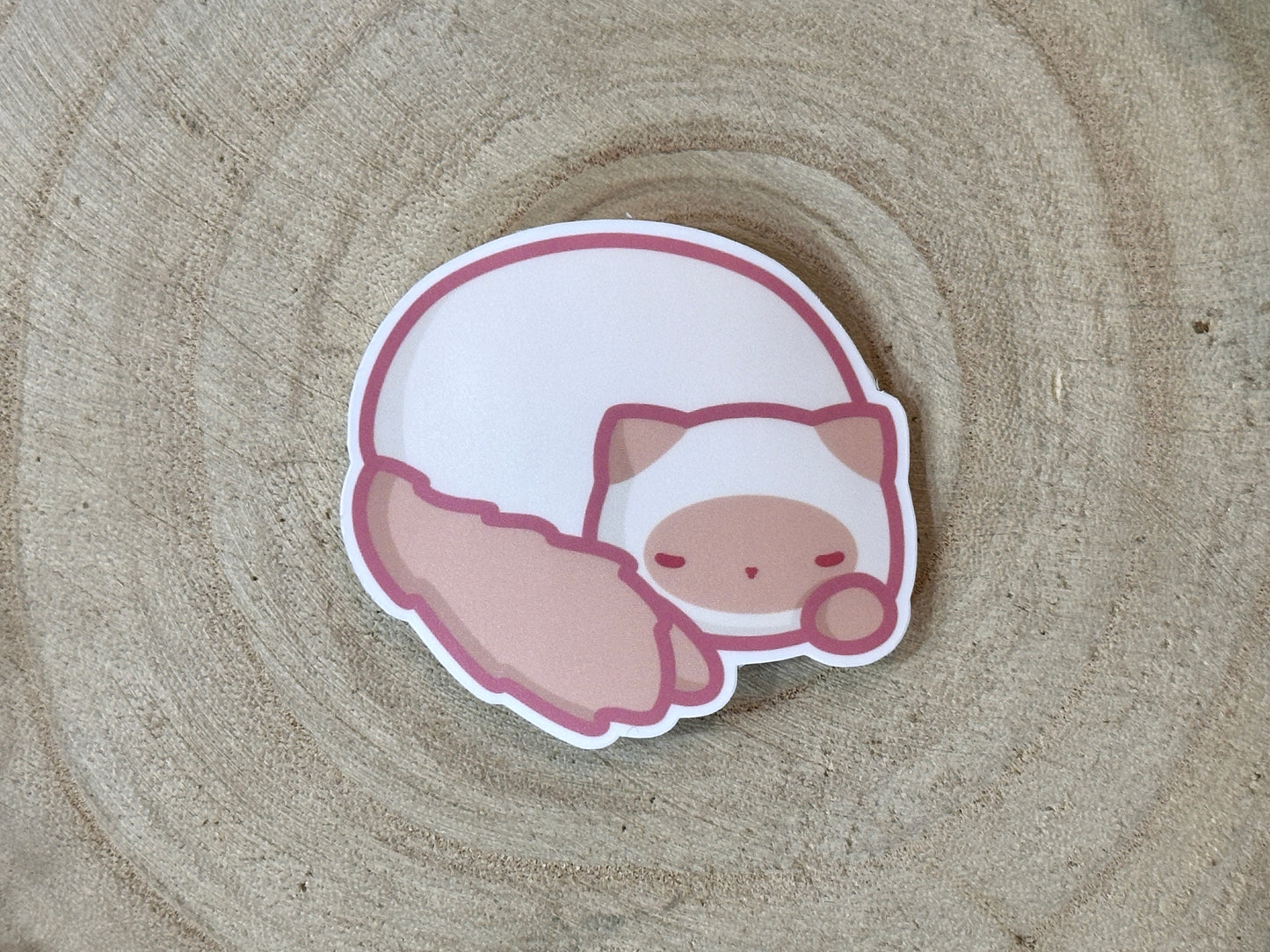 Sleepy Orange Cat Matte Vinyl Sticker