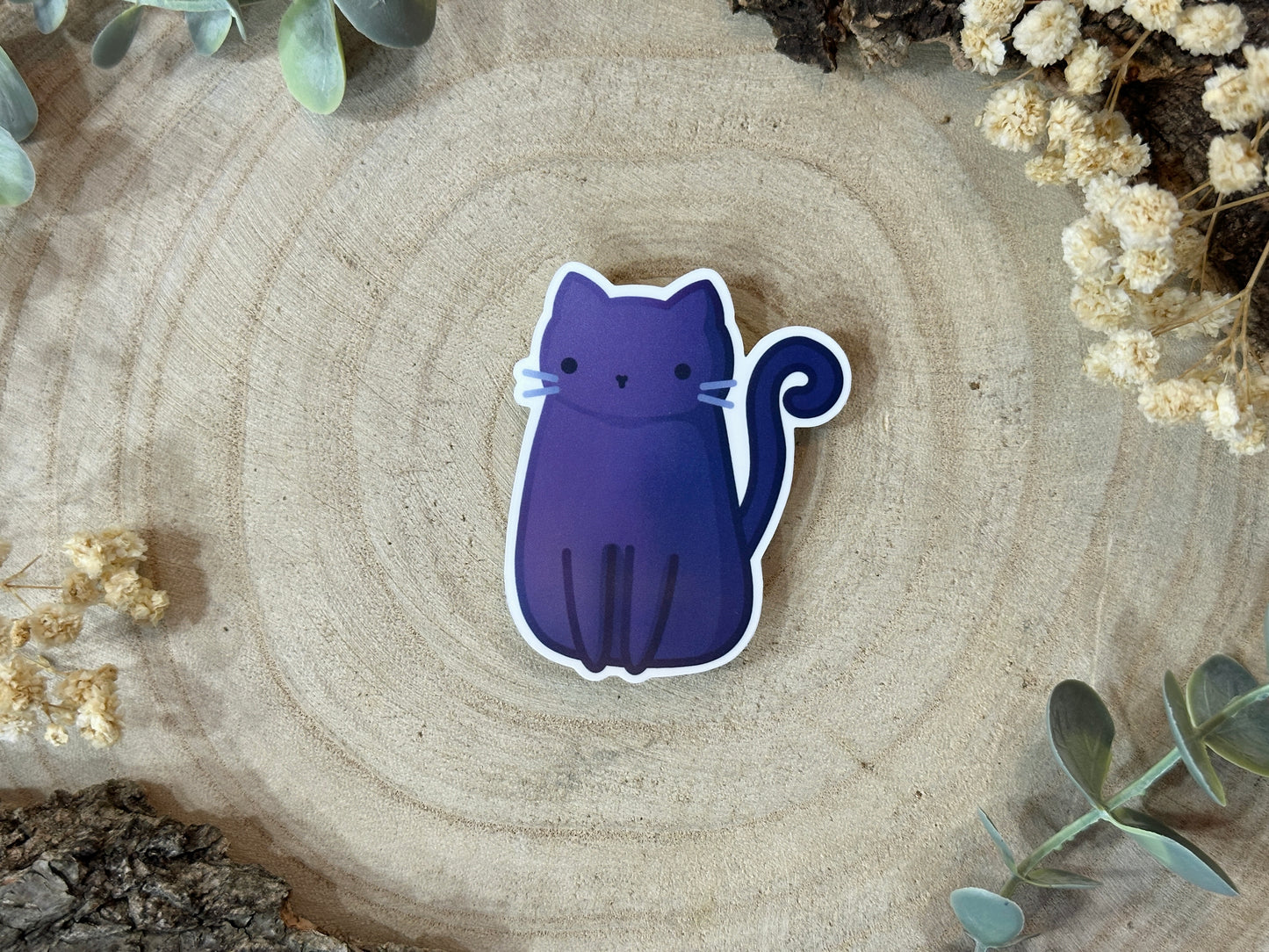 Cute Black Cat Matte Vinyl Sticker