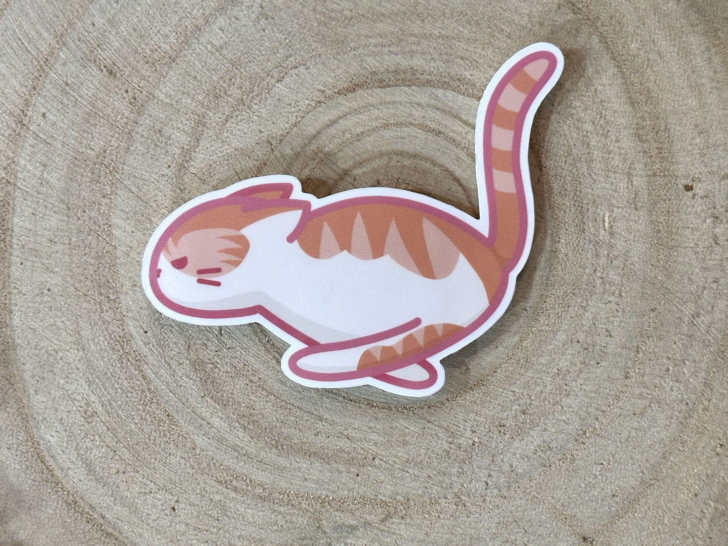 Orange Cat Zoomies Matte Vinyl Sticker