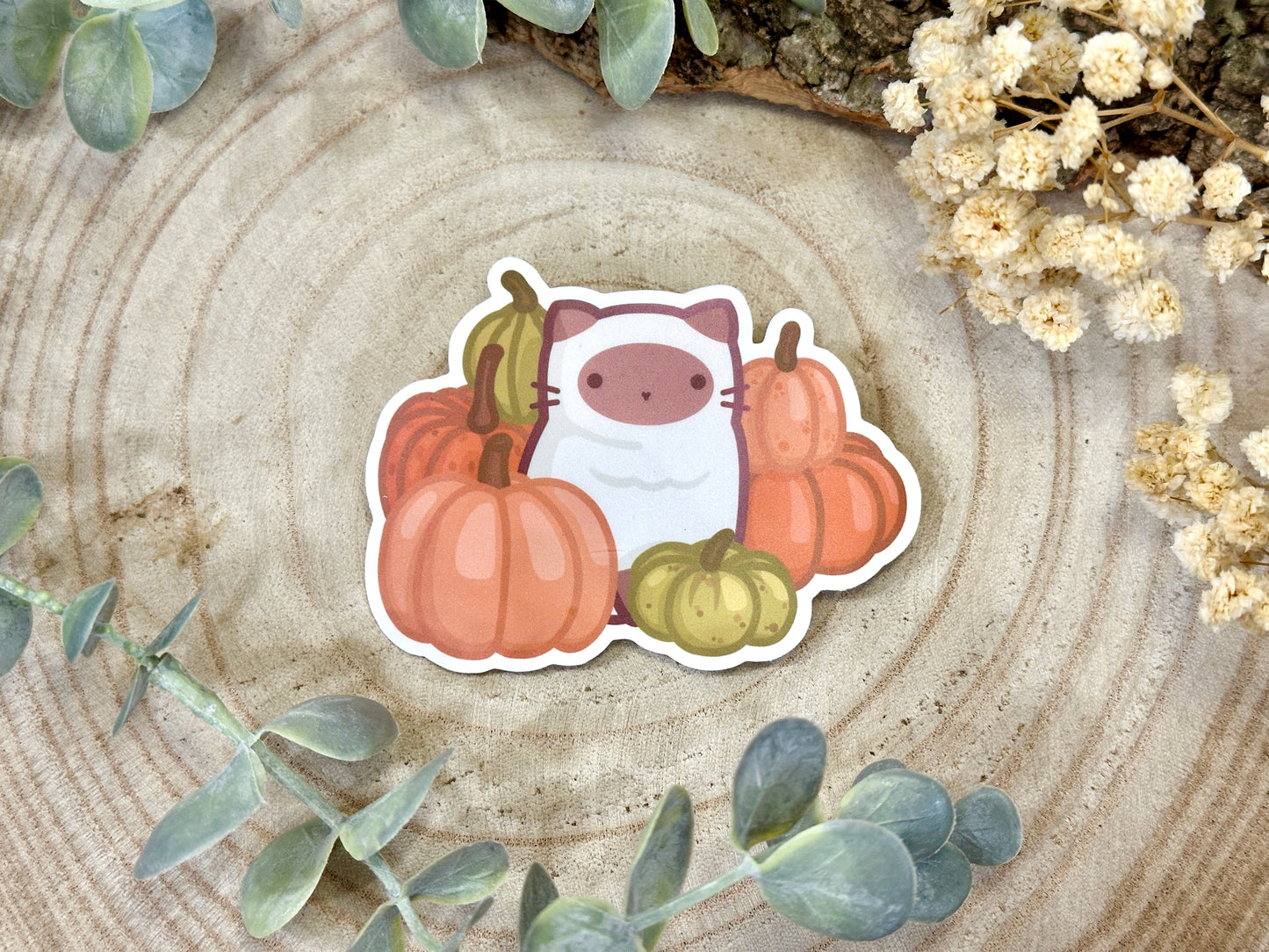 Pumpkin Cat Matte Vinyl Sticker