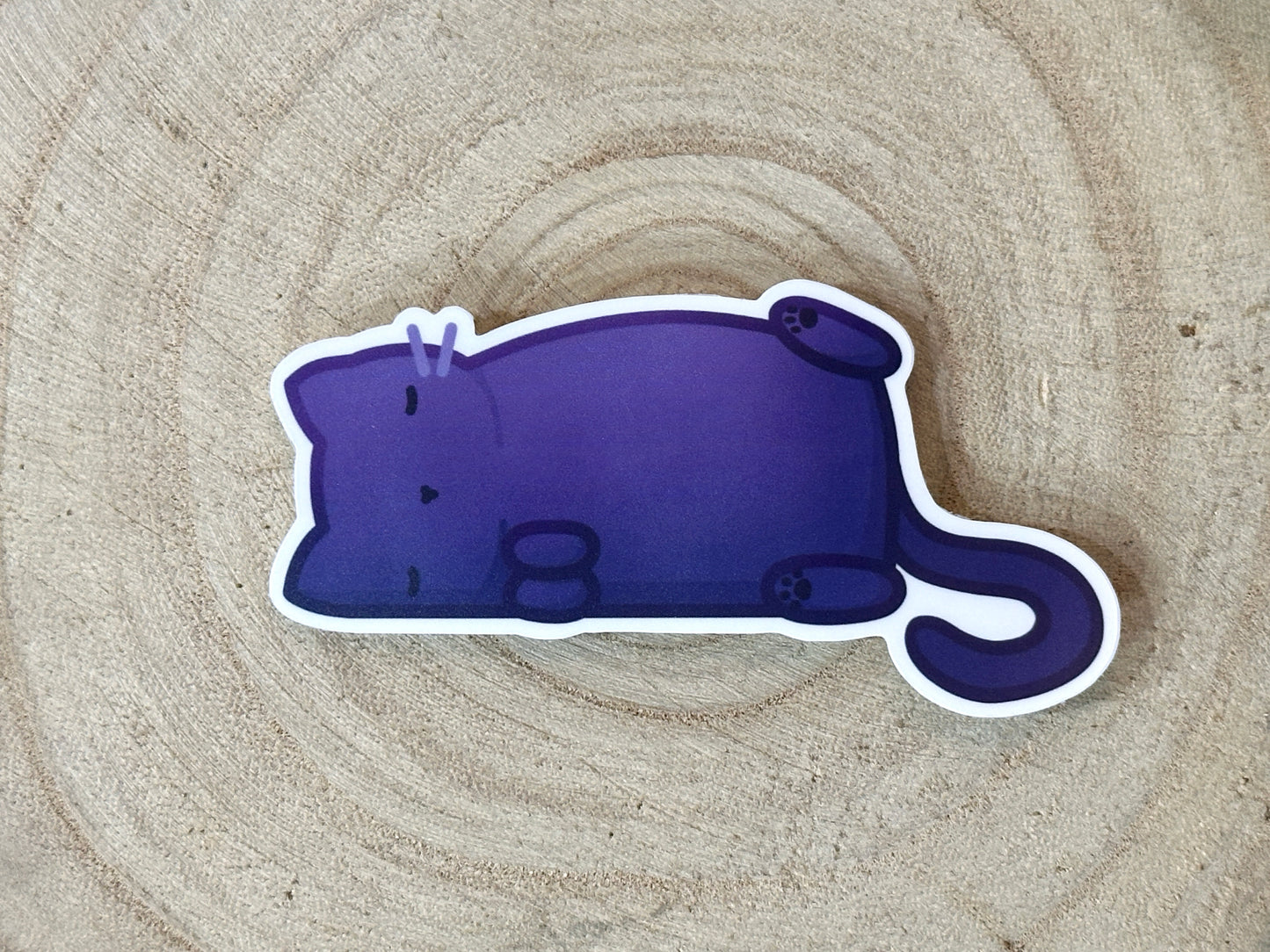 Sleepy Black Cat Matte Vinyl Sticker