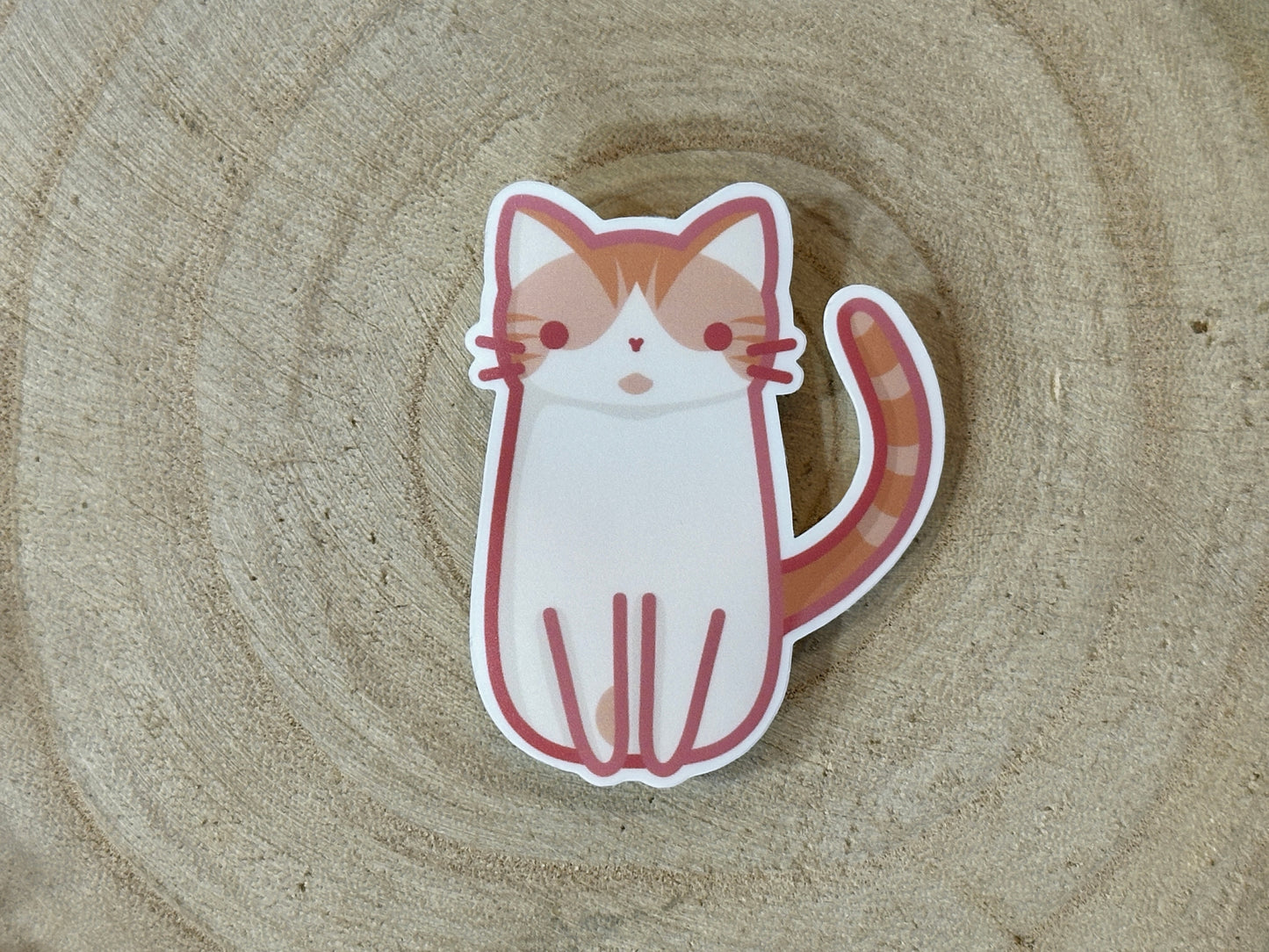 Cute Orange Cat Matte Vinyl Sticker