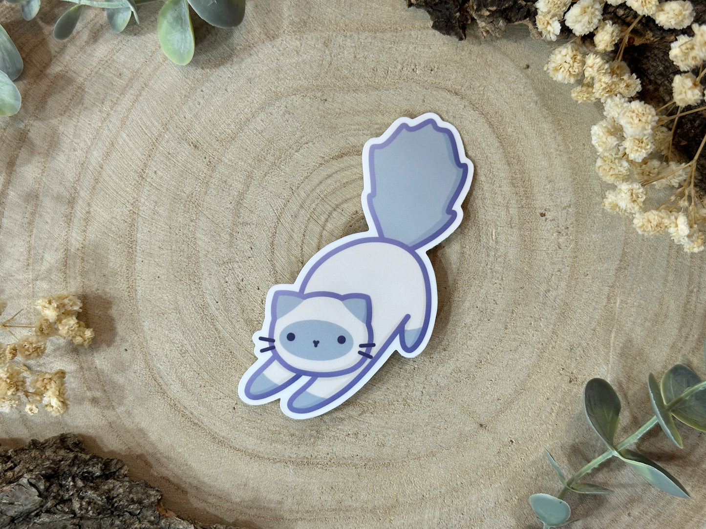 Big Stretch Cat Matte Vinyl Sticker