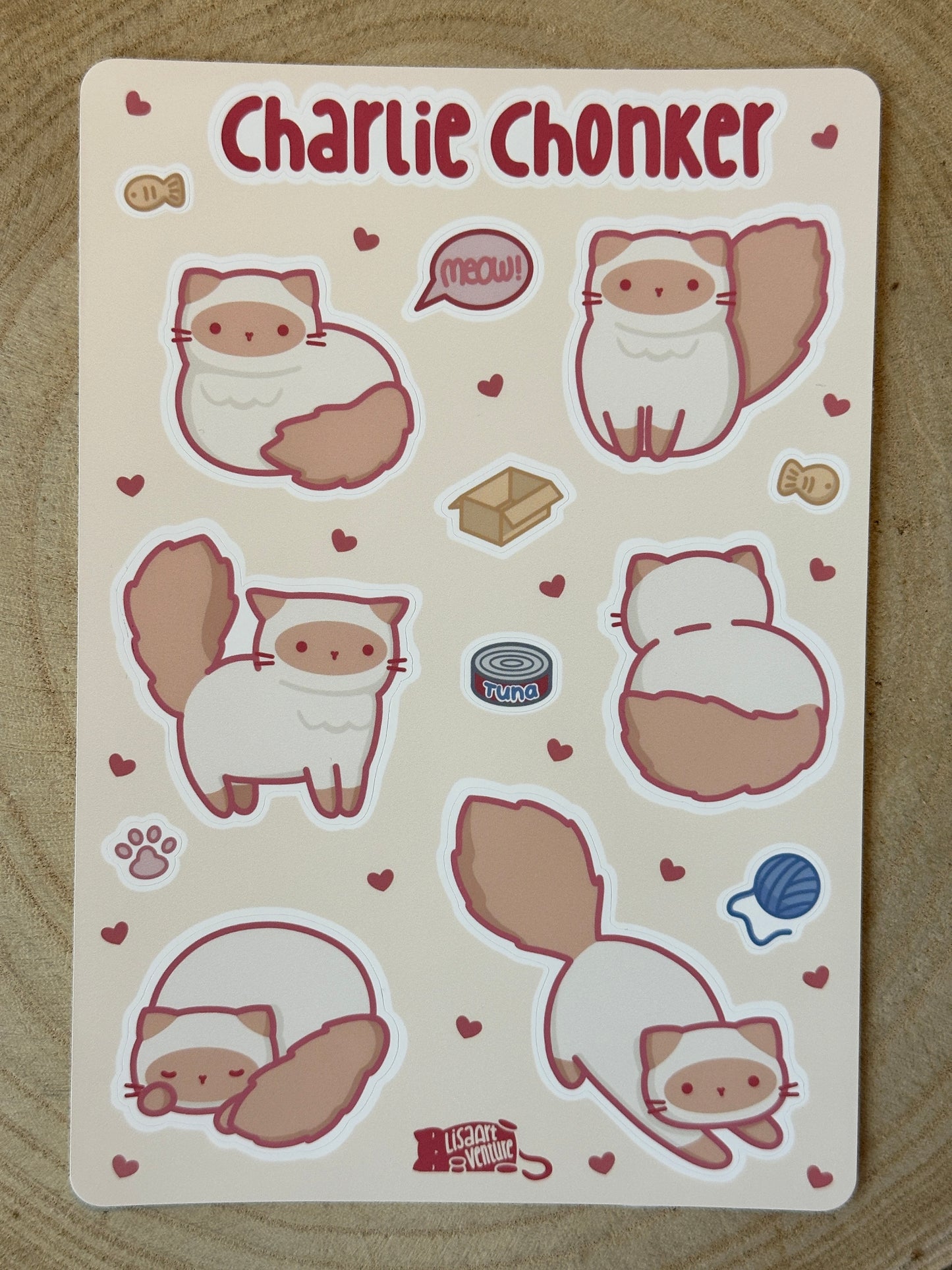 Charlie Chonker Cat Vinyl Sticker Sheet