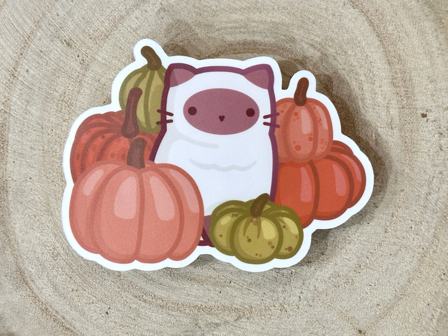 Pumpkin Cat Matte Vinyl Sticker
