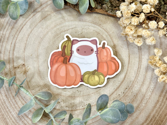 Pumpkin Cat Matte Vinyl Sticker