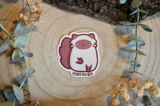 Trying my best Cat Matte Vinyl Sticker