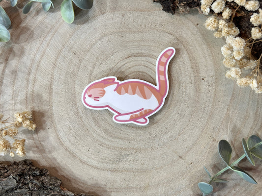 Orange Cat Zoomies Matte Vinyl Sticker