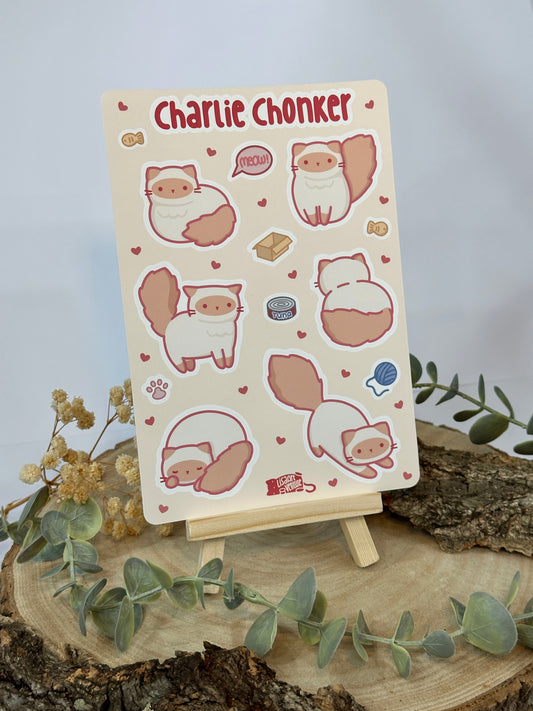 Charlie Chonker Cat Vinyl Sticker Sheet