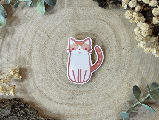 Cute Orange Cat Matte Vinyl Sticker