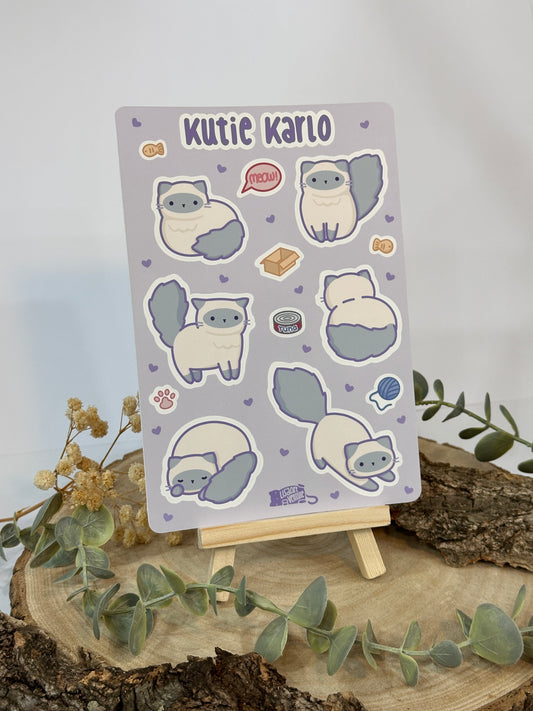Kutie Karlo Cat Vinyl Sticker Sheet