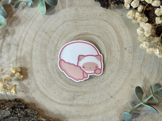 Sleepy Orange Cat Matte Vinyl Sticker