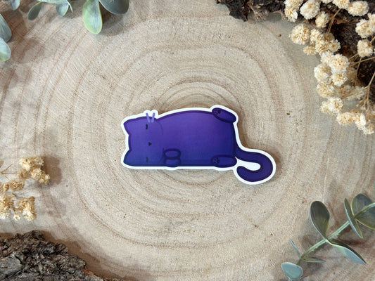 Sleepy Black Cat Matte Vinyl Sticker